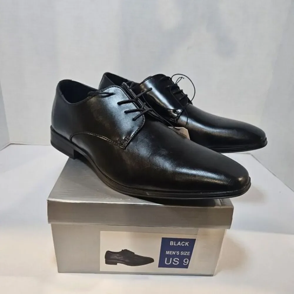 Perry Ellis Men’s Leather Oxford Lace-Up Dress or‎ Casual Shoe Black / Size 9